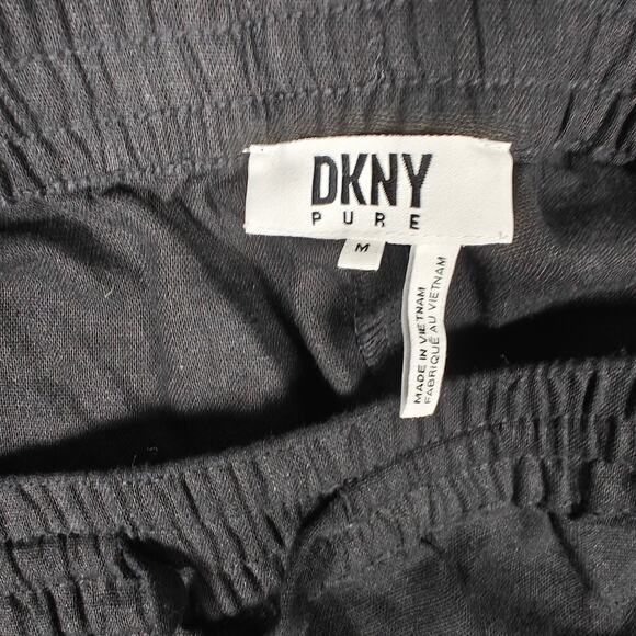 DKNY Pure Black Wide Leg Capri Pants with Pockets Size M - Picture 7 of 9